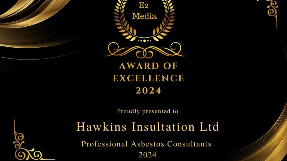 Hawkins receive the award of excellence 2024 Hawkins Insulation Ltd